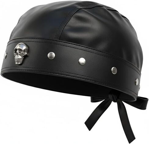 Cycling Bandana Doo Rags Adjustable Skull Cap – Biker Leather Style Head Wrap Black | Unisex Cap for Riding in Saudi Arabia