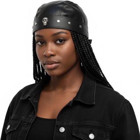 Cycling Bandana Doo Rags Adjustable Skull Cap – Biker Leather Style Head Wrap Black | Unisex Cap for Riding in Saudi Arabia