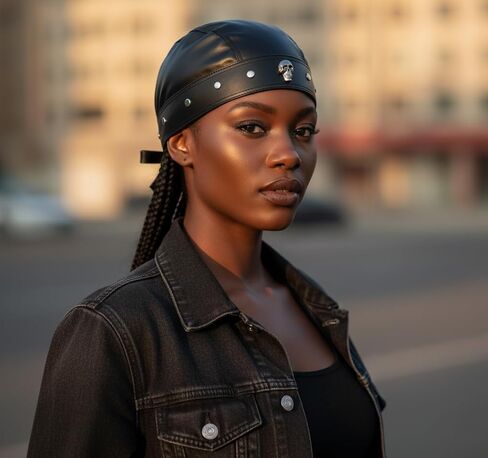Cycling Bandana Doo Rags Adjustable Skull Cap – Biker Leather Style Head Wrap Black | Unisex Cap for Riding in Saudi Arabia