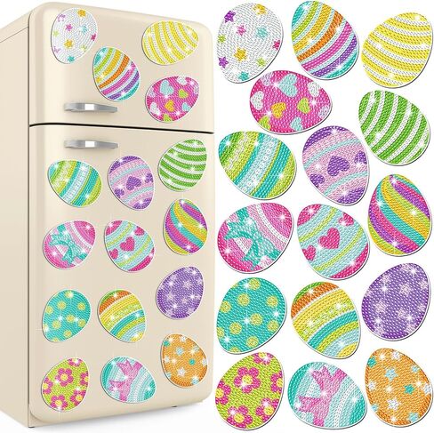 Umigy 16 Pcs Diamond Painting Magnets Summer Diamond Art Magnet Kits Beach Refrigerator Magnetic Fridge Stickers for Pool Party Decor Adults DIY Crafts Home Gifts in Kuwait