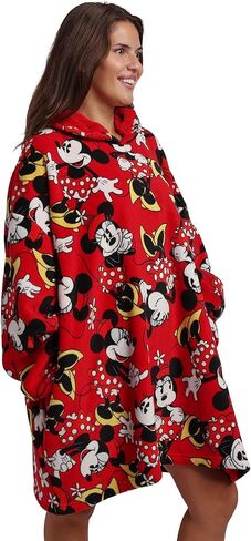 Bioworld Minnie Mouse Classic Adult Long Sleeve Sherpa-Lined Hooded Blanket in Saudi Arabia