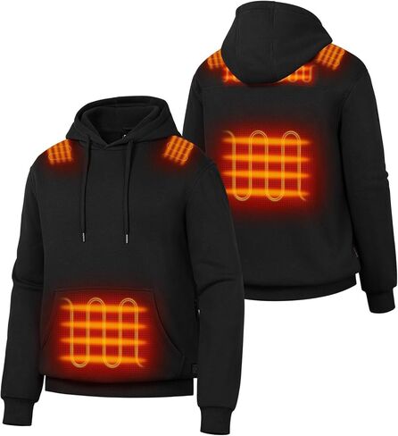 ORORO Unisex 5-Zone Heated Pullover Hoodie, Fleece Hooded Sweatshirt with USB-C Rechargeable Battery in Saudi Arabia