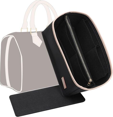 حشوة منظم اللباد LV Speedy 20 LV Alma BB، حشوة منظم المحفظة لحقائب اليد مع جيب بسحاب وحقيبة في الحقيبة (بيج، صغير) in Kuwait