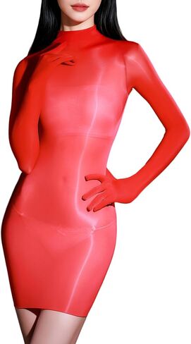 Women's Oil Shiny Bodystocking Lingerie Dress Glossy Body Stockings Full Body Stocking in Saudi Arabia