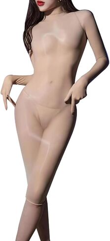 Women's Oil Shiny Bodystocking Lingerie Dress Glossy Body Stockings Full Body Stocking in Saudi Arabia