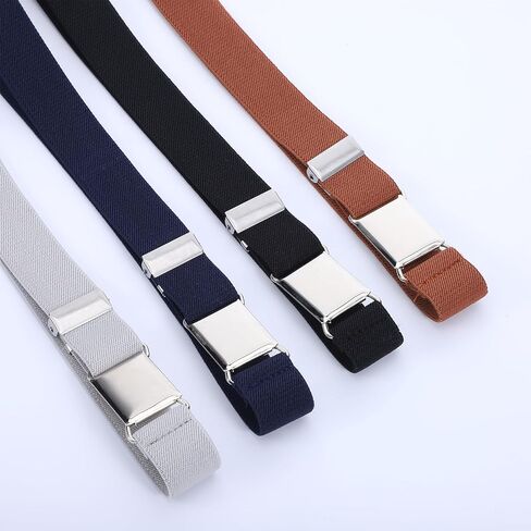 4 قطع حزام مطاطي قابل للتعديل للأطفال، حزام مطاطي للأولاد والبنات مع إبزيم سهل للجينز الموحد للمدرسة in Kuwait