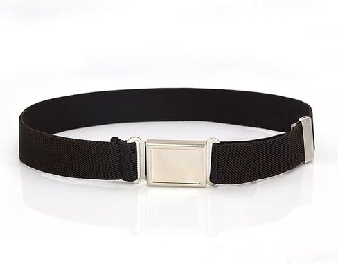 2 Pcs Black Brown Kids Magnetic Belt Adjustable Elastic Belt with Magnetic Buckle for Boys Girls in Saudi Arabia