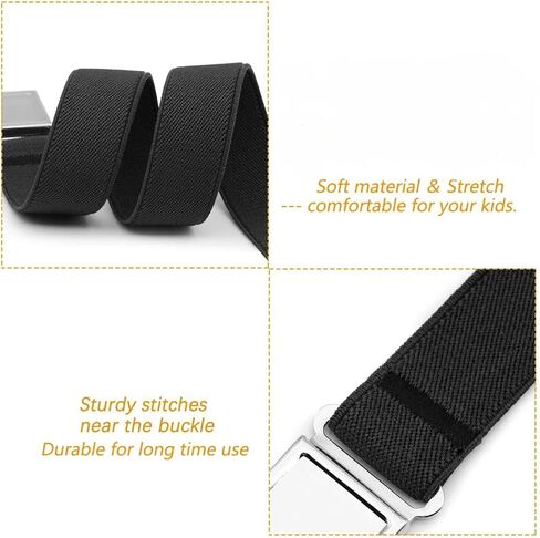 2 Pcs Black Brown Kids Magnetic Belt Adjustable Elastic Belt with Magnetic Buckle for Boys Girls in Saudi Arabia