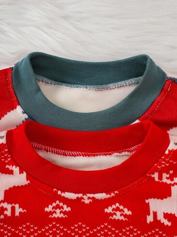 Little Boys/Girls Ugly Christmas Sweatshirts Sherpa Lined Long Sleeve Crewneck Pullover Kids Winter Warm Tops 4t-8t in Saudi Arabia