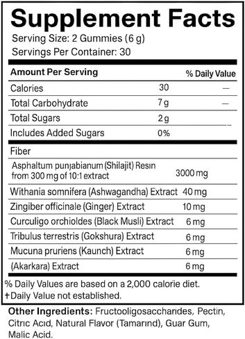 Pure Himalayan Shilajit Gold Gummies 3000 mg – with Ashwagandha, Black Musli, Gokshura, Ginger & Fulvic Acid – 60 Vegan Gummies, Pectin-Based, Gelatin-Free, Non-GMO in Saudi Arabia