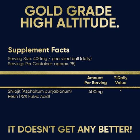 NOTSHY Gold Grade Himalayan Shilajit Resin | 150 Servings, 400mg | 75% Fulvic Acid, 85+ Minerals, High-Altitude 18000 ft Source | Hi-Potency for Muscle Building & Stamina | Lab-Tested for Men & Women in Saudi Arabia