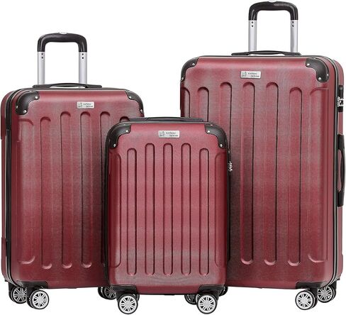 3 Piece ABS Luggage Set – Lightweight Suitcases with Spinner Wheels – 3 Different Sizes – TSA Lock – Hard Shell Travel Luggage for Men & Women in Saudi Arabia