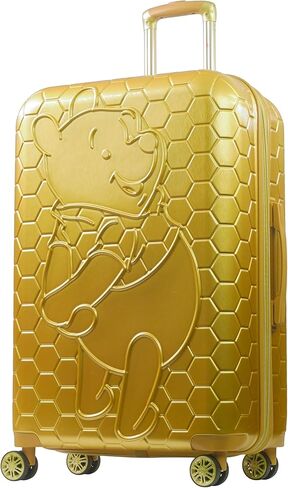 FUL Disney Winnie The Pooh Rolling Luggage, Hardshell Suitcase, 360 Degree Spinner Wheels, Gold, 30 Inch in Saudi Arabia