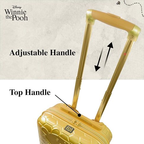 FUL Disney Winnie The Pooh Rolling Luggage, Hardshell Suitcase, 360 Degree Spinner Wheels, Gold, 30 Inch in Saudi Arabia