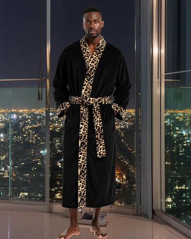 Alexander Del Rossa Men’s Plush Fleece Robe – Warm, Cozy, Winter Lounge Robe with Pockets in Kuwait