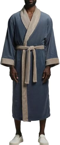 Alexander Del Rossa Men’s Plush Fleece Robe – Warm, Cozy, Winter Lounge Robe with Pockets in Kuwait
