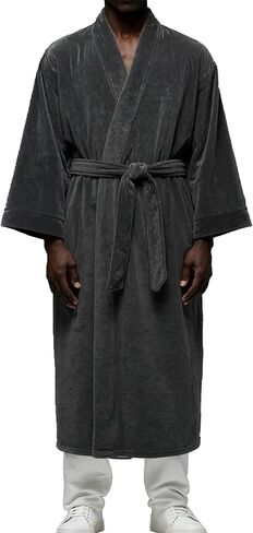 Alexander Del Rossa Men’s Plush Fleece Robe – Warm, Cozy, Winter Lounge Robe with Pockets in Kuwait