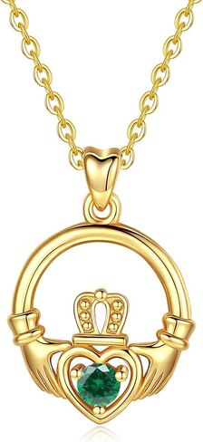 INFUSEU Sterling Silver Irish Jewelry, Celtic Claddagh Witches Knot Necklace for Women Teen Girls in Kuwait