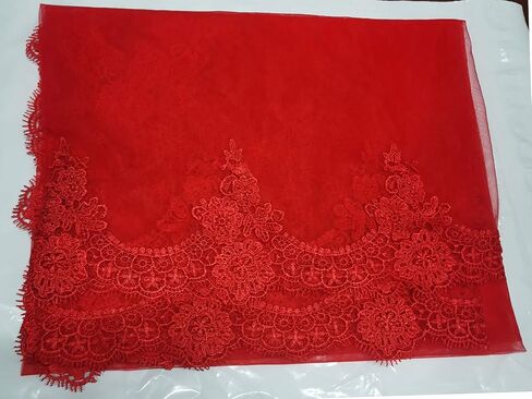 Wedding Bride Veil Beautiful Long Veil with lace at Edge Waist Length in Saudi Arabia