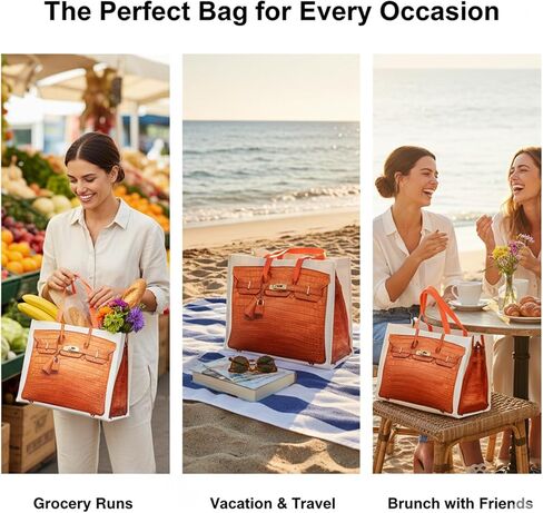 حقيبة قماش أنيقة مع طباعة مستوحاة من الفخامة - حقيبة هدايا مرحة للنساء، هدية أنيقة للعطلات، قابلة للطي للاستخدام اليومي in Kuwait