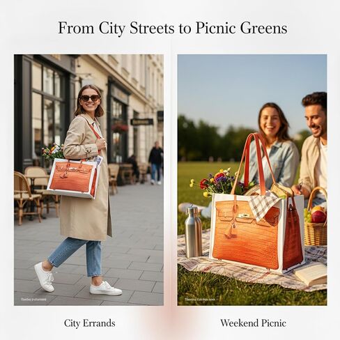 حقيبة قماش أنيقة مع طباعة مستوحاة من الفخامة - حقيبة هدايا مرحة للنساء، هدية أنيقة للعطلات، قابلة للطي للاستخدام اليومي in Kuwait