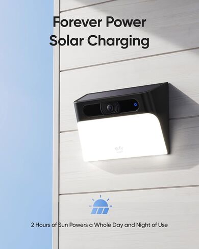 eufy Security Solar Wall Light Cam S120 (عبوتان)، كاميرات أمان تعمل بالطاقة الشمسية لاسلكية في الهواء الطلق، كاميرا 2K، طاقة إلى الأبد، ضوء نشط للحركة، اكتشاف الذكاء الاصطناعي، IP65 مقاوم للماء، أضواء كاشفة (متجددة) in Saudi Arabia