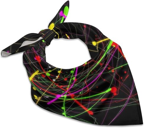 Glow in Dark Splatter Neon Scarves Bandana Headbands Neckerchief for Travel Hiking Party Decor in Saudi Arabia