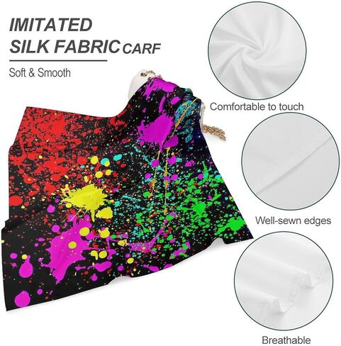 Glow in Dark Splatter Neon Scarves Bandana Headbands Neckerchief for Travel Hiking Party Decor in Saudi Arabia