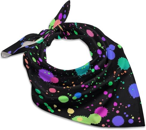Glow in Dark Splatter Neon Scarves Bandana Headbands Neckerchief for Travel Hiking Party Decor in Saudi Arabia