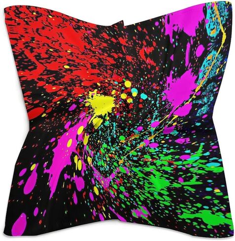Glow in Dark Splatter Neon Scarves Bandana Headbands Neckerchief for Travel Hiking Party Decor in Saudi Arabia