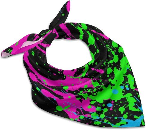 Glow in Dark Splatter Neon Scarves Bandana Headbands Neckerchief for Travel Hiking Party Decor in Saudi Arabia