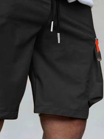 Men's Cargo Shorts Elastic Waist Drawstring Lightweight Casual with Zipper Pockets in Saudi Arabia