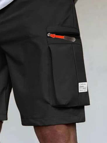Men's Cargo Shorts Elastic Waist Drawstring Lightweight Casual with Zipper Pockets in Saudi Arabia