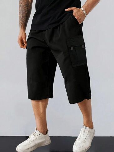 Men's Black Relaxed-Fit Work Shorts - Premium Everyday Utility Wear, Breathable Durable Cotton Casual Outdoor in Saudi Arabia