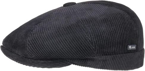 Lipodo 8-Panel Cord Flat Cap Italian-Made Ivy Cap Plain Color Peaked Cap Men Fall Winter Regular-Fit Lined in Saudi Arabia