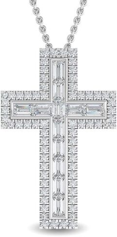 هيوستن دايموند ديستريكت 1 إلى 3 قيراط LAB GROWN Diamond Cross Necklace مجموعة متميزة in Saudi Arabia