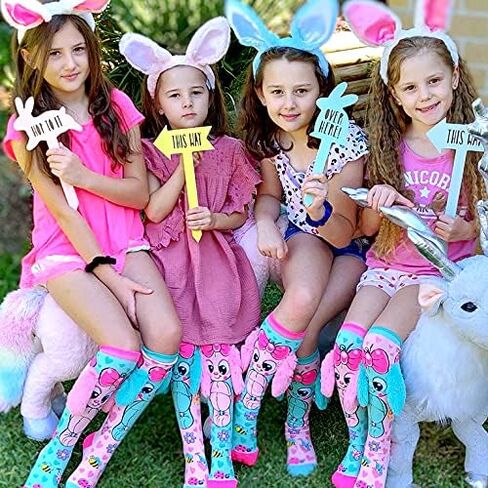 MADMIA Children's Unisex Socks, Brown Bunny Pattern, Toddler Size 3-5 Years, 1 Pair in Saudi Arabia