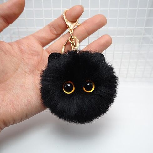 Cute Plush Cat Keychain Charms, Fluffy Plush Backpack Accessories for Women Men, Key Chains for Car Keys Gifts for Women in Saudi Arabia