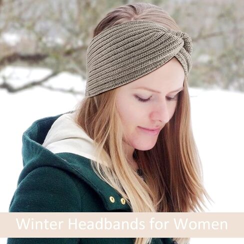 3Pcs Ear Warmer Winter Headbands for Women, Thermal-Lined Fleece Knit Winter Headbands Thick & Wide Cold Weather Headbands for Women Cozy Fleece-Lined Winter Crochet Head Bands in Saudi Arabia