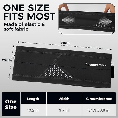 Winter Headband for Men Women Fleece Ear Warmers for Cold Weather Reflective Ear Muffs for Running, Cycling, Skiing in Saudi Arabia