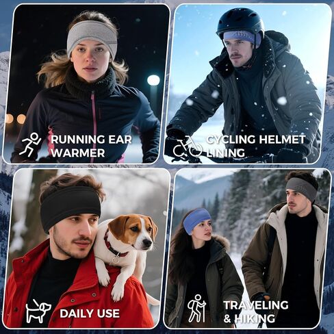 Winter Headband for Men Women Fleece Ear Warmers for Cold Weather Reflective Ear Muffs for Running, Cycling, Skiing in Saudi Arabia