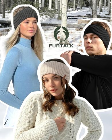 FURTALK Winter Headbands for Women Thick Ear Muffs Fleece Lined Cozy Ear Warmers in Saudi Arabia