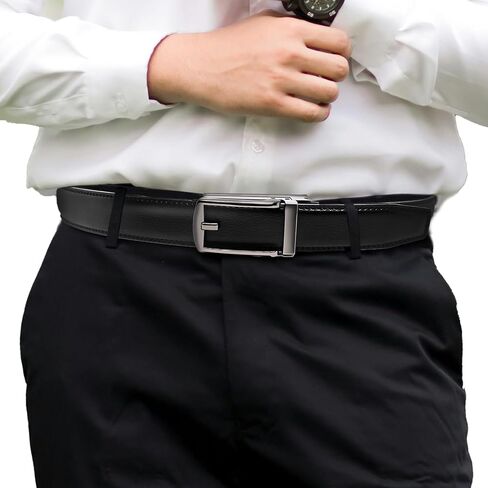 Mens Dress Belt-Ratchet Belt Leather 1 1/4"(32mm) for Dress Pants Casual Golf Dress Pants-Adjustable Trim to Fit in Saudi Arabia