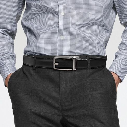 Mens Dress Belt-Ratchet Belt Leather 1 1/4"(32mm) for Dress Pants Casual Golf Dress Pants-Adjustable Trim to Fit in Saudi Arabia