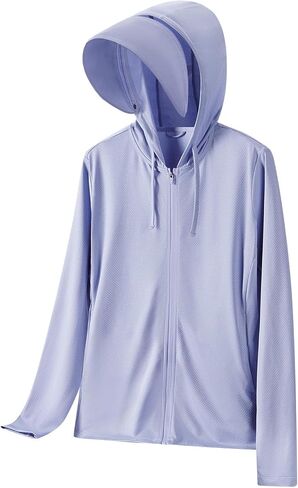 baleaf Women's UPF 50+ Sun Jacket with Removable Brim Lightweight UV SPF Shirts Long Sleeve Full Zip Up Hoodie Outdoor Hiking in Saudi Arabia