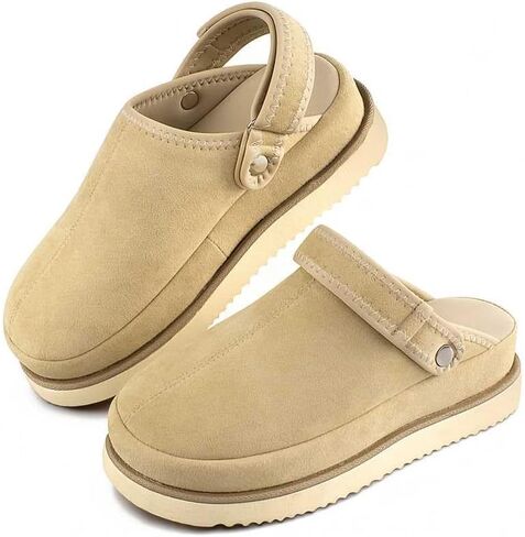 Platform Clogs for Women, Burkens Clogs for Women with Memory Foam, Adjustable Straps Slip on Shoes Womens, Non-Slip Clog with Back Strap, Warm Women's Potato Shoes in Saudi Arabia