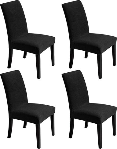 Chair Covers for Dining Room - Stretch Chair Slipcovers for Decorative Seat Protector Armless Removable Washable Elastic Dinner Universal Spandex Solid Chair Slip Covers Set (Light Khaki,6) in Saudi Arabia