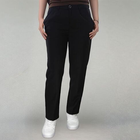 Boy's Dress Pant with Pockets Straight Leg Fit Pull-On Slim Fit School Uniform Pants Formal Stretch Chino Pants in Saudi Arabia