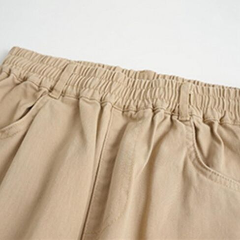Boy Girls School Uniform Pants Elastic High Waist Trousers Plain Stretchy Lightweight Bottoms Preppy Streetwear with Pocket in Saudi Arabia