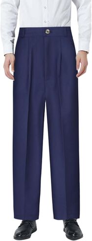 Boys Dress School Uniform Pants Adjustable Waist Flat Front Casual Wear Slim Fit School Uniforms Pants for Formal Occasion in Saudi Arabia